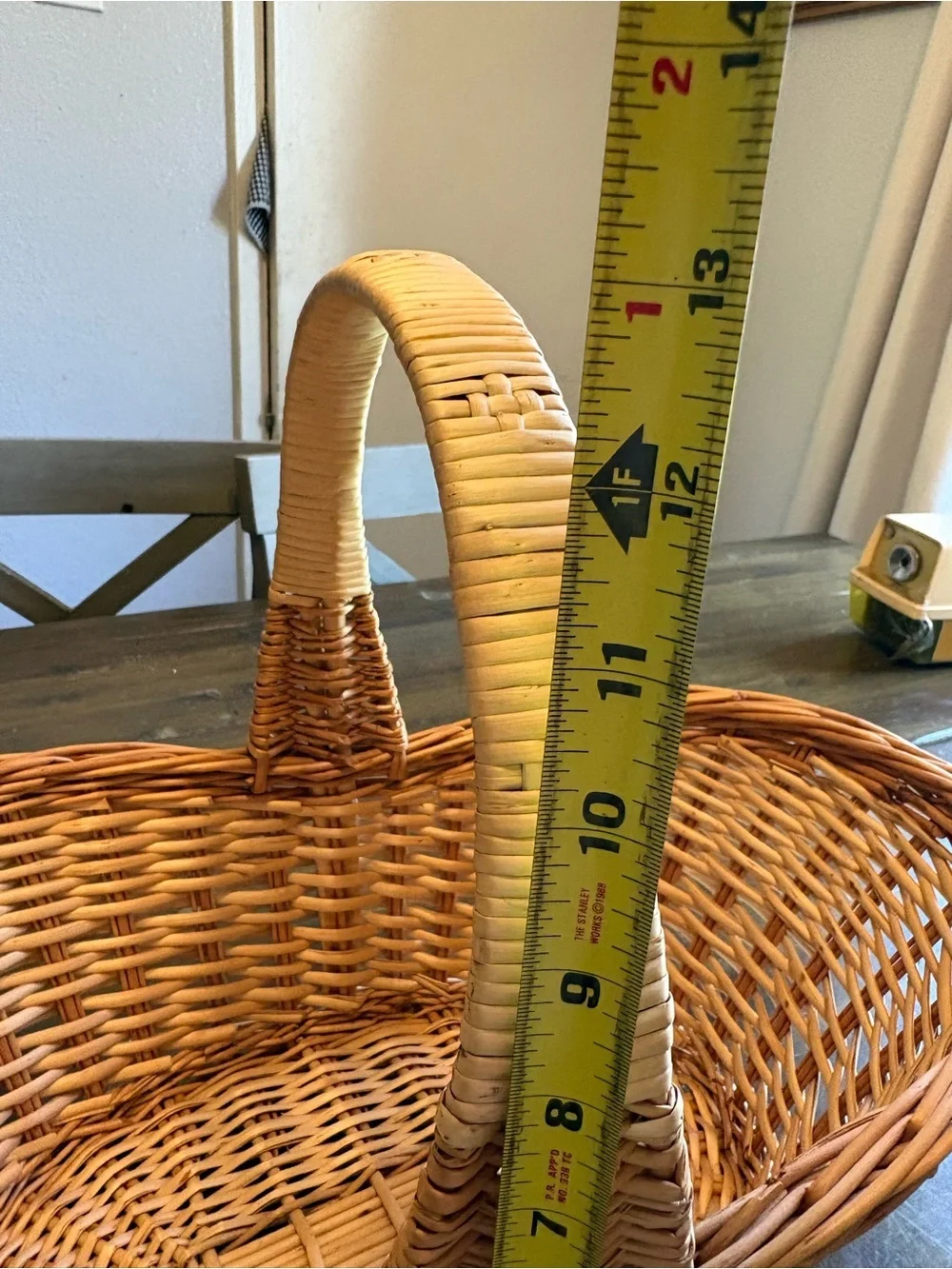 Vintage Oblong Basket Boat Oval Woven Natural Rattan Bamboo Fruit Bread Decor
